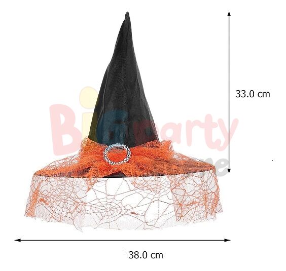 Cadı Şapkası Kemerli Tüllü Turuncu - 3