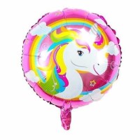 Folyo Balon Yuvarlak Unicorn 18 inç - 1