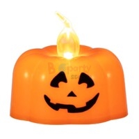 Halloween Baskılı Ledli Tealight Mum Bal Kabaklı - 1