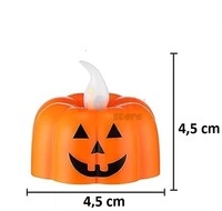 Halloween Baskılı Ledli Tealight Mum Bal Kabaklı - 2