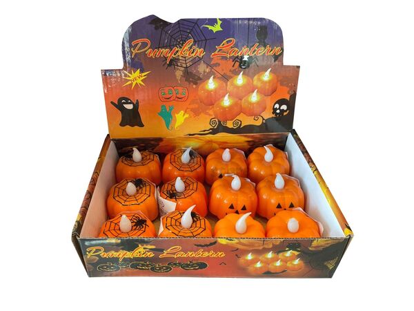 Halloween Baskılı Ledli Tealight Mum - 3