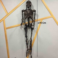 Halloween Sesli Sese Duyarlı Siyah İskelet 170 Cm - 3