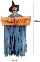 Halloween İskelet Korkuluk Welcome Işıklı Sesli 120 Cm Mavi - 3