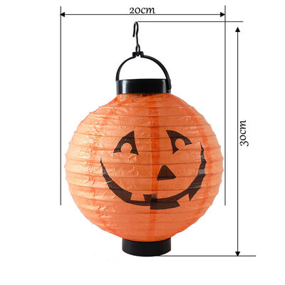 Halloween Japon Feneri Pilli 20 cm Turuncu Bal Kabağı - 2