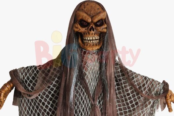 Halloween Korkuluk İskelet Fileli Kırmızı Hareketli 150 Cm - 3