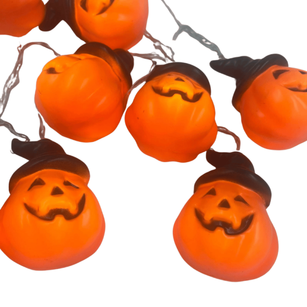 Halloween Led Işık Bal Kabağı Şapkalı 8 cm 10 Lu - 3