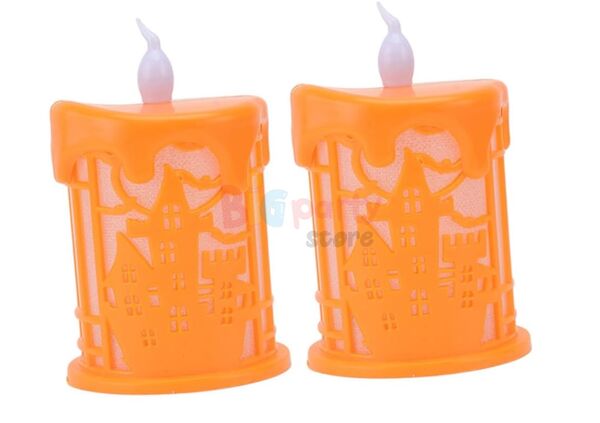 Halloween Led Mum 9 cm Turuncu - 1