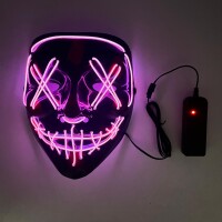 Halloween Maske Vendetta Neon Fuşya Işıklı - 1