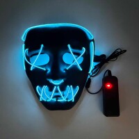 Halloween Maske Neon Mavi Işıklı - 1