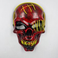 Halloween Maske Kuru Kafa Desenli Neon Yeşil Işıklı - 2