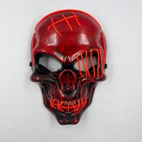 Halloween Maske Kuru Kafa Desenli Neon Turuncu Işıklı - 2