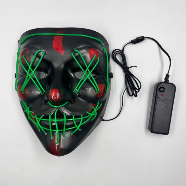 Halloween Maske Vendetta Neon Koyu Yeşil Işıklı - 3