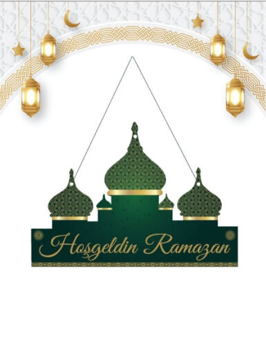 Hoşgeldin Ramazan Varaklı Kapı Süsü Banner - 1