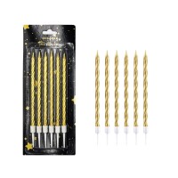 Mum İnce 14 cm Spiral Set Gold 6 Adet - 1