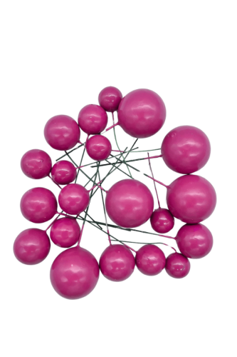 Pasta Üstü Dekorasyon Topları 20 Parça Fuşya - 2