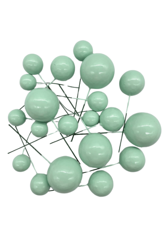 Pasta Üstü Dekorasyon Topları 20 Parça Makaron Yeşil - 1