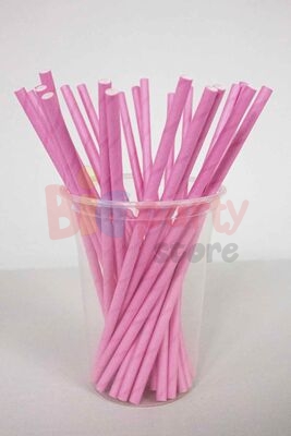 Kağıt Pipet Pembe 24 Adet - 1