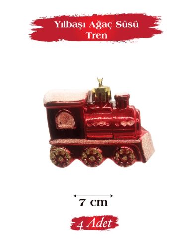 Yılbaşı Ağaç Süsü Tren Model 7 x 6 Cm 4 Parça - 1