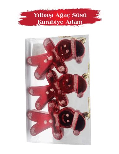 Yılbaşı Ağaç Süsü Kurabiye Adam 12 Cm 3 Parça - 2