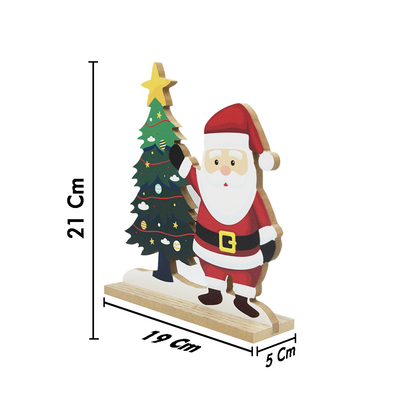 Yılbaşı Ahşap Figürler Noel Baba 21 Cm - 2