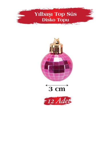 Yılbaşı Top Süs 3 cm Disko Topu 12 li - 2