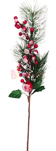 Yılbaşı Çam Dalı Berry Demeti Kozalaklı 65 Cm - 1