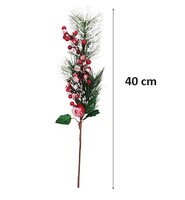 Yılbaşı Çam Dalı Berry Demeti Kozalaklı Karlı 40 Cm - 2