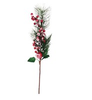 Yılbaşı Çam Dalı Berry Demeti Kozalaklı Karlı 40 Cm - 1