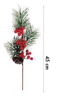 Yılbaşı Çam Dalı Berry Demeti Kozalaklı Karlı 45 Cm - 2