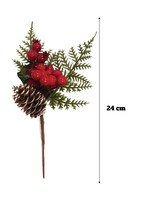 Yılbaşı Çam Dalı Berry Kozalaklı 24 Cm - 2