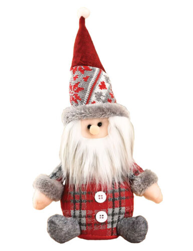 Yılbaşı Dekoratif Oturan Noel Baba Ekoseli 35 Cm - 1