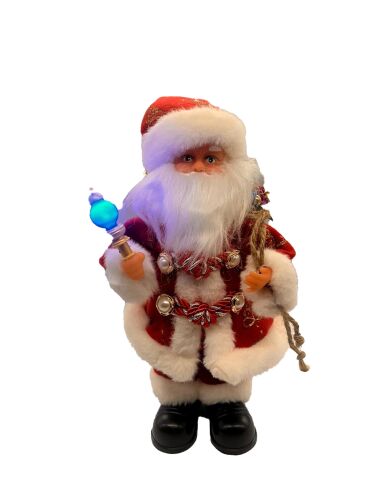 Yılbaşı Noel Baba Lambalı Yeşil Ekoseli Hareketli Pilli 30 Cm - 3