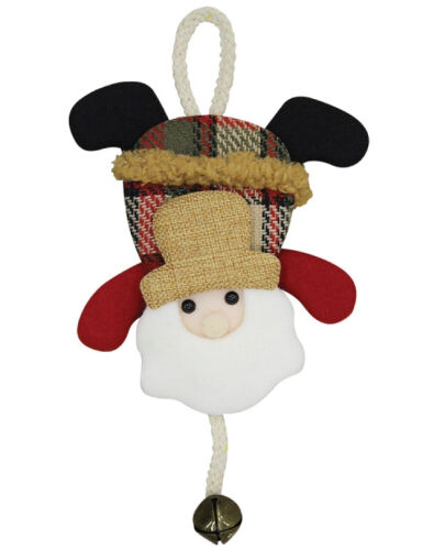 Yılbaşı Kapı Süsü Ekoseli Çanlı Noel Baba 20 Cm - 1