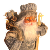 Yılbaşı Noel Baba Kayaklı Model Gri 60 Cm - 2