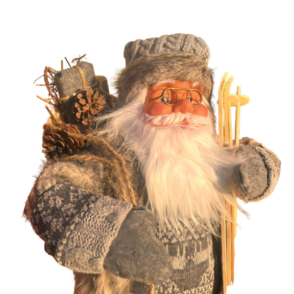 Yılbaşı Noel Baba Kayaklı Model Gri 60 Cm - 4