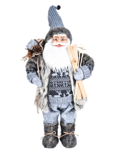 Yılbaşı Noel Baba Kayaklı Model Gri 60 Cm - 1