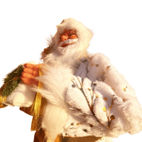 Yılbaşı Noel Baba Bohçalı Model Beyaz Altın 100 Cm - 5