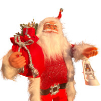 Yılbaşı Noel Baba Lambalı Model Kırmızı Geyik Baskılı 60 Cm - 2