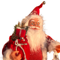 Yılbaşı Noel Baba Lambalı Model Kırmızı Geyik Baskılı 60 Cm - 3