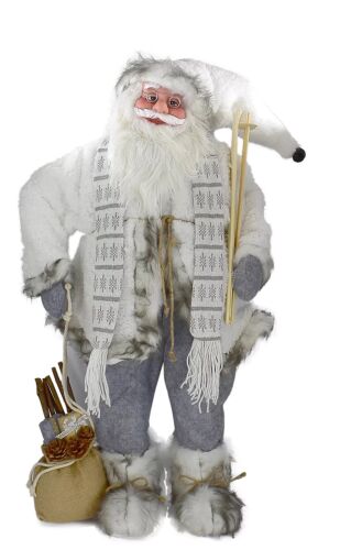 Yılbaşı Noel Baba Beyaz Kostümlü 120 Cm - 1