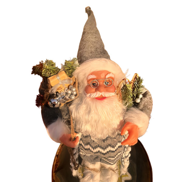 Yılbaşı Noel Baba Bohçalı Model Gri 60 Cm - 3