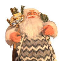 Yılbaşı Noel Baba Bohçalı Model Gri 60 Cm - 4