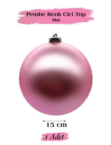 Yılbaşı Top Süs 15 Cm Mat Pembe - 1