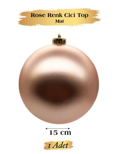 Yılbaşı Top Süs 15 Cm Mat Rose Gold - 1